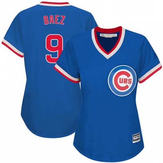 Womens Majestic Chicago Cubs 9 Javier Baez Authentic Royal Blue Cooperstown MLB Jersey Womens Majestic Chicago Cubs 9 Javier Baez Authentic Royal Blue Cooperstown MLB Jersey