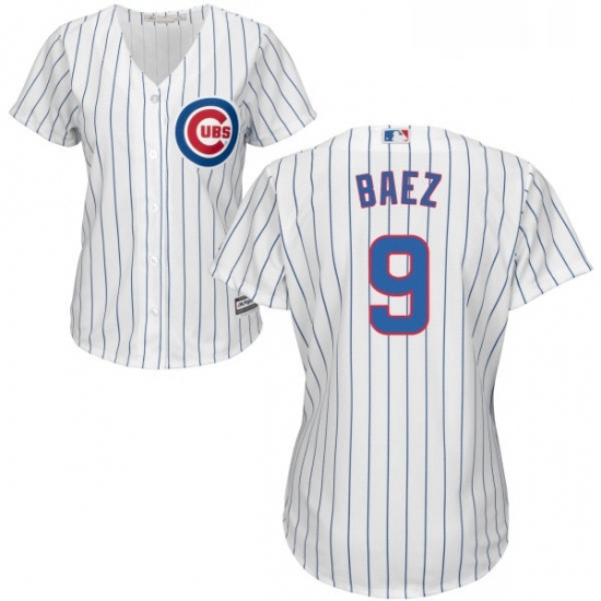 Womens Majestic Chicago Cubs 9 Javier Baez Replica White Home Cool Base MLB Jersey Womens Majestic Chicago Cubs 9 Javier Baez Replica White Home Cool Base MLB Jersey