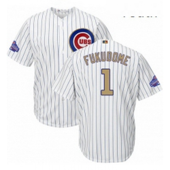 Youth Majestic Chicago Cubs 1 Kosuke Fukudome Authentic White 2017 Gold Program Cool Base MLB Jersey Youth Majestic Chicago Cubs 1 Kosuke Fukudome Authentic White 2017 Gold Program Cool Base MLB Jersey