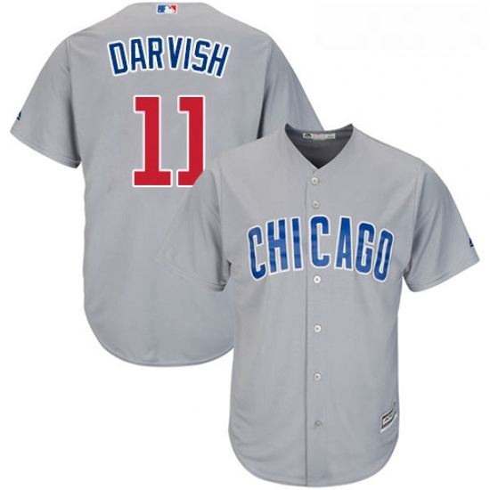Youth Majestic Chicago Cubs 11 Yu Darvish Replica Grey Road Cool Base MLB Jersey Youth Majestic Chicago Cubs 11 Yu Darvish Replica Grey Road Cool Base MLB Jersey