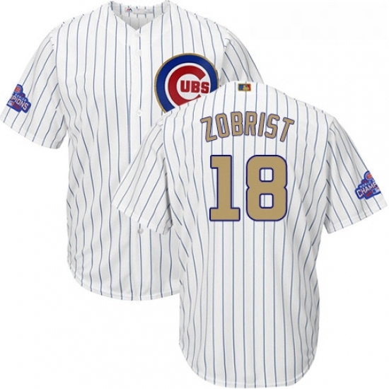 Youth Majestic Chicago Cubs 18 Ben Zobrist Authentic White 2017 Gold Program Cool Base MLB Jersey Youth Majestic Chicago Cubs 18 Ben Zobrist Authentic White 2017 Gold Program Cool Base MLB Jersey