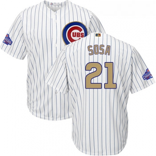 Youth Majestic Chicago Cubs 21 Sammy Sosa Authentic White 2017 Gold Program Cool Base MLB Jersey Youth Majestic Chicago Cubs 21 Sammy Sosa Authentic White 2017 Gold Program Cool Base MLB Jersey