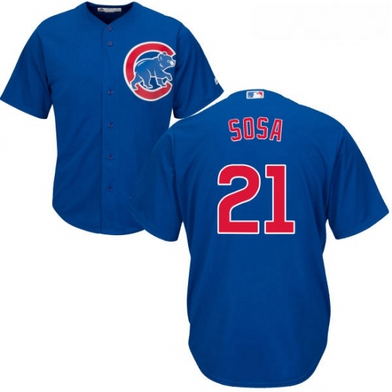 Youth Majestic Chicago Cubs 21 Sammy Sosa Replica Royal Blue Alternate Cool Base MLB Jersey Youth Majestic Chicago Cubs 21 Sammy Sosa Replica Royal Blue Alternate Cool Base MLB Jersey