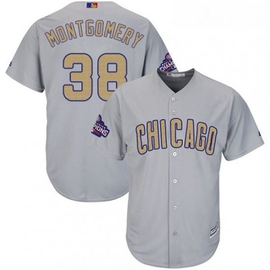 Youth Majestic Chicago Cubs 38 Mike Montgomery Authentic Gray 2017 Gold Champion Cool Base MLB Jersey Youth Majestic Chicago Cubs 38 Mike Montgomery Authentic Gray 2017 Gold Champion Cool Base MLB Jersey