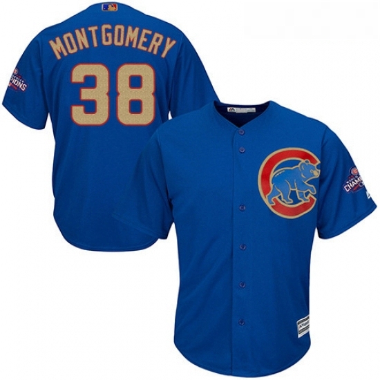Youth Majestic Chicago Cubs 38 Mike Montgomery Authentic Royal Blue 2017 Gold Champion Cool Base MLB Jersey Youth Majestic Chicago Cubs 38 Mike Montgomery Authentic Royal Blue 2017 Gold Champion Cool Base MLB Jersey