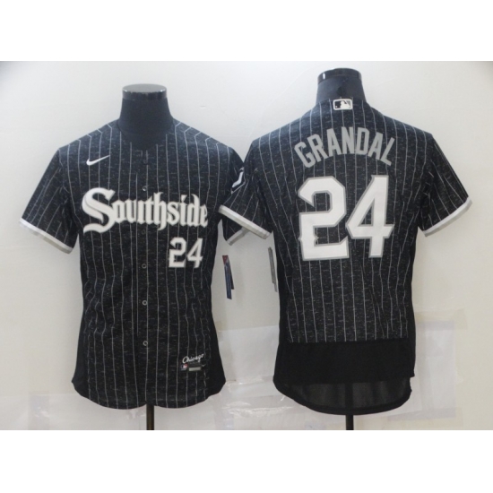 Chicago White Sox 24 Yasmani Grandal Black 2021 City Connect Flexbase Jersey Chicago White Sox 24 Yasmani Grandal Black 2021 City Connect Flexbase Jersey