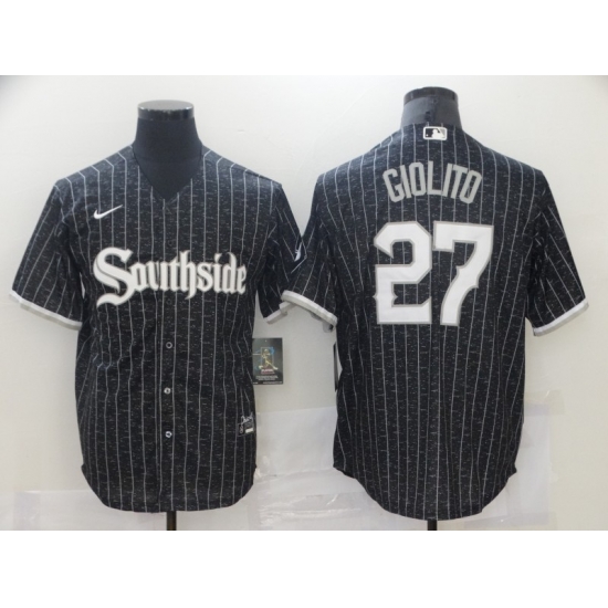 Chicago White Sox 27 Lucas Giolito Black 2021 City Connect Cool Base Jersey Chicago White Sox 27 Lucas Giolito Black 2021 City Connect Cool Base Jersey