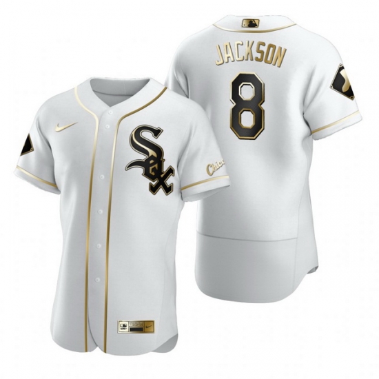 Chicago White Sox 8 Bo Jackson White Nike Mens Authentic Golden Edition MLB Jersey Chicago White Sox 8 Bo Jackson White Nike Mens Authentic Golden Edition MLB Jersey