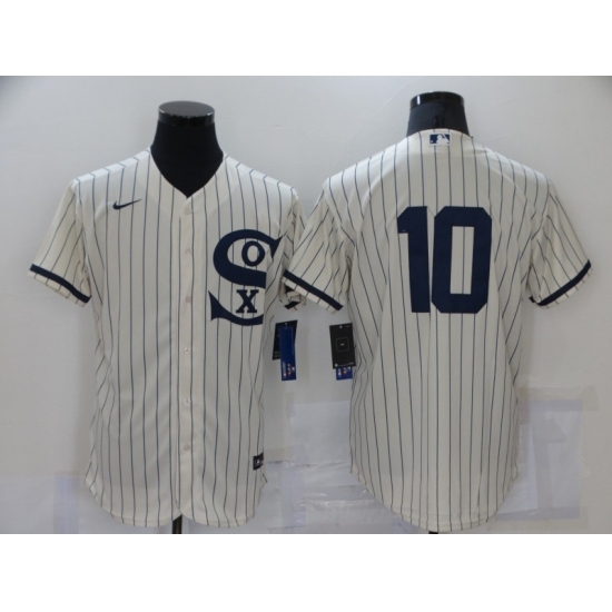 Men Chicago White Sox 10 Yoan Moncada Cream Elite 2021 Field of Dreams Jersey Men Chicago White Sox 10 Yoan Moncada Cream Elite 2021 Field of Dreams Jersey