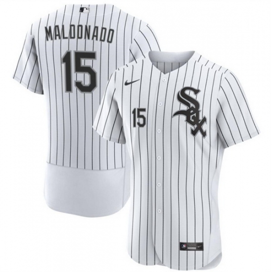 Men Chicago White Sox 15 Mart EDn Maldonado White Flex Base Stitched Baseball Jersey Men Chicago White Sox 15 Mart EDn Maldonado White Flex Base Stitched Baseball Jersey