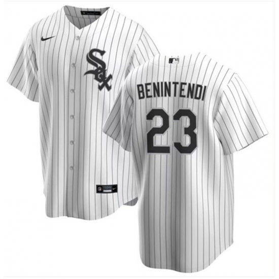 Men Chicago White Sox 23 Andrew Benintendi White Cool Base Stitched Jersey Men Chicago White Sox 23 Andrew Benintendi White Cool Base Stitched Jersey