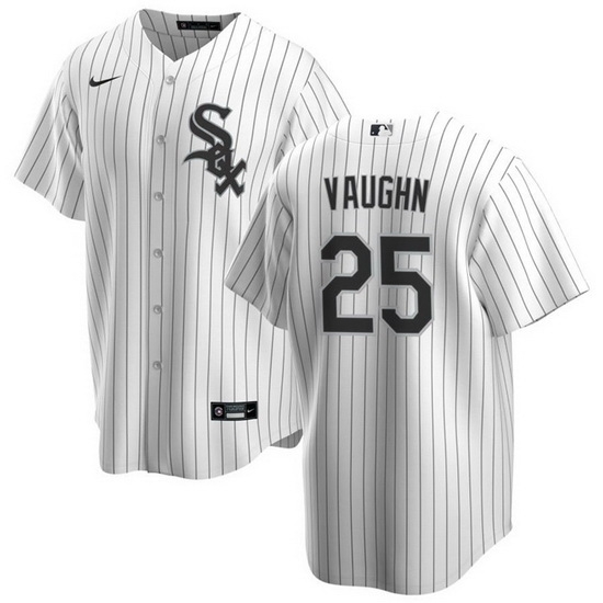 Men Chicago White Sox 25 Andrew Vaughn White Cool Base Stitched Jersey Men Chicago White Sox 25 Andrew Vaughn White Cool Base Stitched Jersey