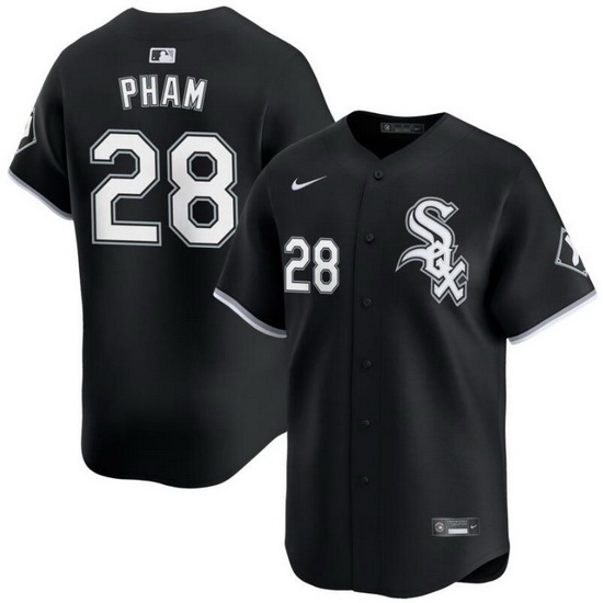 Men Chicago White Sox 28 Tommy Pham Black 2024 Alternate Limited Stitched Baseball Jersey Men Chicago White Sox 28 Tommy Pham Black 2024 Alternate Limited Stitched Baseball Jersey
