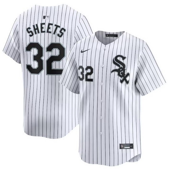 Men Chicago White Sox 32 Gavin Sheets White 2024 Home Limited Stitched Baseball Jersey Men Chicago White Sox 32 Gavin Sheets White 2024 Home Limited Stitched Baseball Jersey