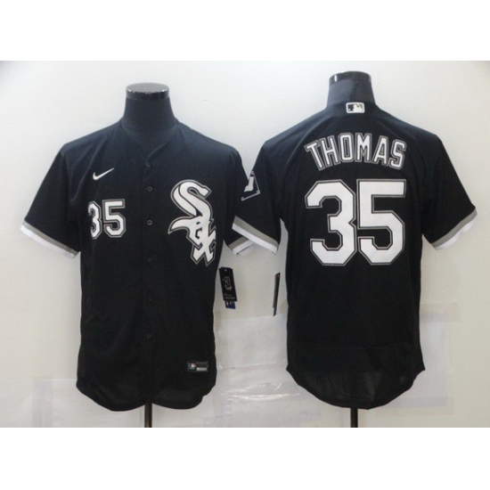 Men Chicago White Sox 35 Frank Thomas Black Stitched MLB Flex Base Nike Jersey Men Chicago White Sox 35 Frank Thomas Black Stitched MLB Flex Base Nike Jersey