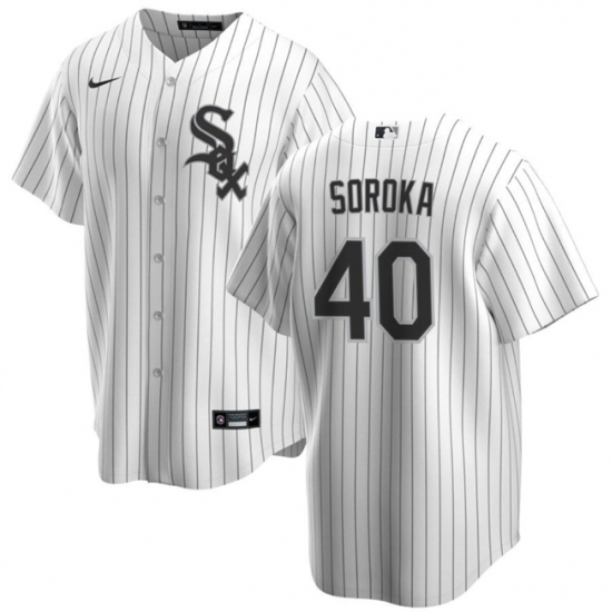 Men Chicago White Sox 40 Michael Soroka White Cool Base Stitched Baseball Jersey Men Chicago White Sox 40 Michael Soroka White Cool Base Stitched Baseball Jersey