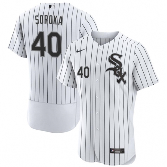Men Chicago White Sox 40 Michael Soroka White Flex Base Stitched Baseball Jersey Men Chicago White Sox 40 Michael Soroka White Flex Base Stitched Baseball Jersey