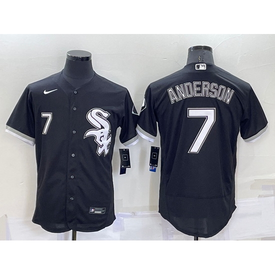 Men Chicago White Sox 7 Tim Anderson Black Flex Base Stitched Jersey Men Chicago White Sox 7 Tim Anderson Black Flex Base Stitched Jersey