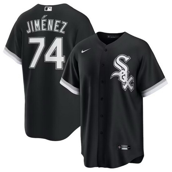 Men Chicago White Sox 74 Eloy Jimenez Black 2024 Alternate Stitched Baseball Jersey Men Chicago White Sox 74 Eloy Jimenez Black 2024 Alternate Stitched Baseball Jersey