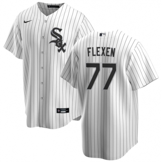 Men Chicago White Sox 77 Chris Flexen White Cool Base Stitched Baseball Jersey Men Chicago White Sox 77 Chris Flexen White Cool Base Stitched Baseball Jersey