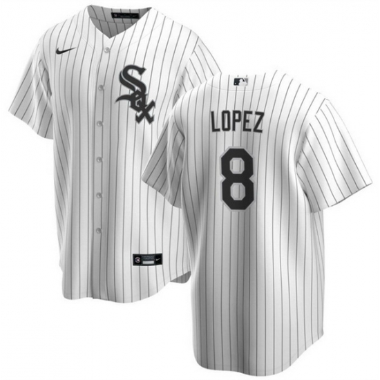 Men Chicago White Sox 8 Nicky Lopez White Cool Base Stitched Jersey Men Chicago White Sox 8 Nicky Lopez White Cool Base Stitched Jersey