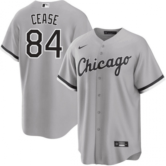 Men Chicago White Sox 84 Dylan Cease Gray Cool Base Stitched Jersey Men Chicago White Sox 84 Dylan Cease Gray Cool Base Stitched Jersey