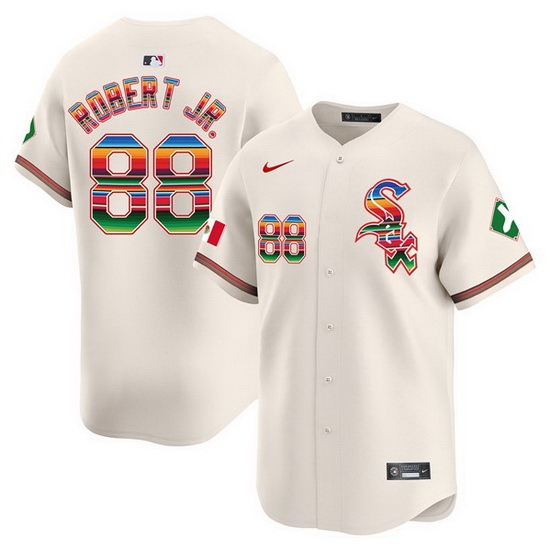 Men Chicago White Sox 88 Luis Robert Jr Cream Mexico Vapor Premier Limited Stitched Baseball Jersey Men Chicago White Sox 88 Luis Robert Jr Cream Mexico Vapor Premier Limited Stitched Baseball Jersey