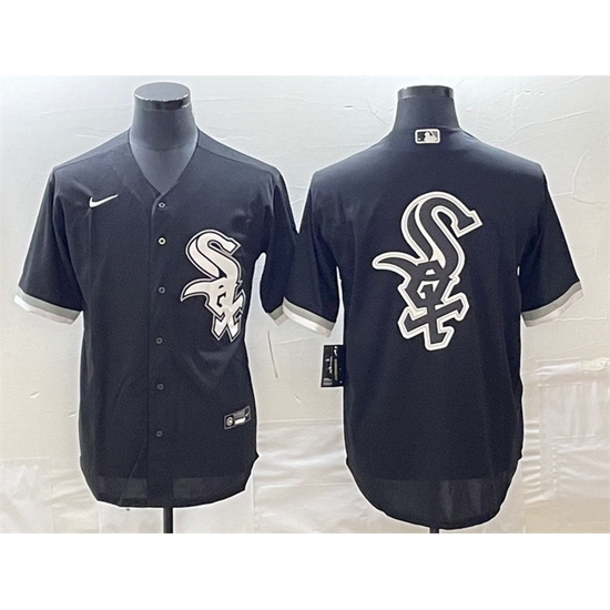 Men Chicago White Sox Black Team Big Logo Cool Base Stitched JerseyS Men Chicago White Sox Black Team Big Logo Cool Base Stitched JerseyS