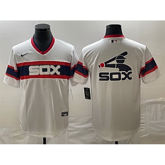 Men Chicago White Sox White Team Big Logo Cool Base Stitched Jersey Men Chicago White Sox White Team Big Logo Cool Base Stitched Jersey