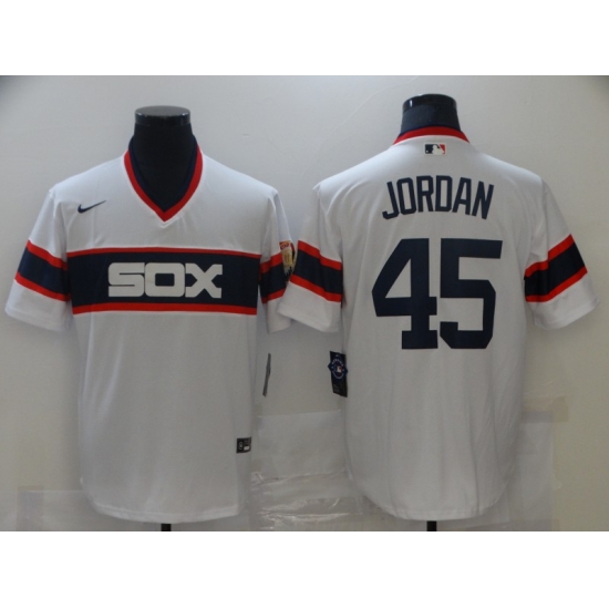 Men Nike Chicago White Sox Michael Jordan 45 White Pullover MLB Jersey Men Nike Chicago White Sox Michael Jordan 45 White Pullover MLB Jersey