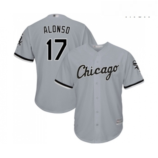 Mens Chicago White Sox 17 Yonder Alonso Replica Grey Road Cool Base Baseball Jersey Mens Chicago White Sox 17 Yonder Alonso Replica Grey Road Cool Base Baseball Jersey