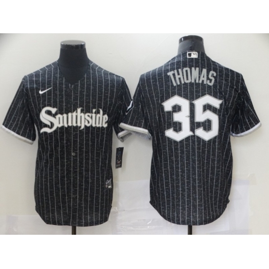 Men's Chicago White Sox #35 Frank Thomas Authentic Black Fashion Jersey Men's Chicago White Sox #35 Frank Thomas Authentic Black Fashion Jersey