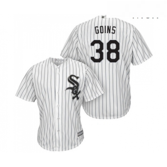 Mens Chicago White Sox 38 Ryan Goins Replica White Home Cool Base Baseball Jersey Mens Chicago White Sox 38 Ryan Goins Replica White Home Cool Base Baseball Jersey