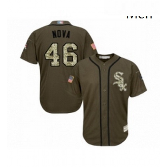 Mens Chicago White Sox 46 Ivan Nova Authentic Green Salute to Service Baseball Jersey Mens Chicago White Sox 46 Ivan Nova Authentic Green Salute to Service Baseball Jersey
