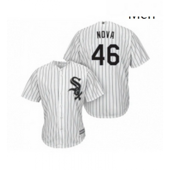 Mens Chicago White Sox 46 Ivan Nova Replica White Home Cool Base Baseball Jersey Mens Chicago White Sox 46 Ivan Nova Replica White Home Cool Base Baseball Jersey