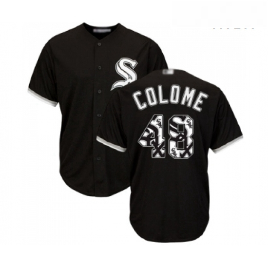 Mens Chicago White Sox 48 Alex Colome Authentic Black Team Logo Fashion Cool Base Baseball Jersey Mens Chicago White Sox 48 Alex Colome Authentic Black Team Logo Fashion Cool Base Baseball Jersey