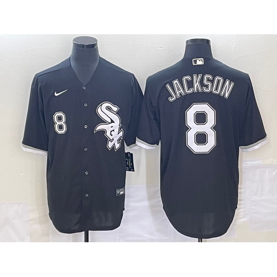 Men's Chicago White Sox #8 Bo Jackson Number Black Cool Base Stitched Jersey Men's Chicago White Sox #8 Bo Jackson Number Black Cool Base Stitched Jersey
