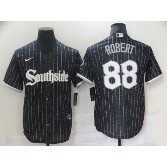 Men's Chicago White Sox #88 Luis Robert Authentic Black Fashion Jersey Men's Chicago White Sox #88 Luis Robert Authentic Black Fashion Jersey