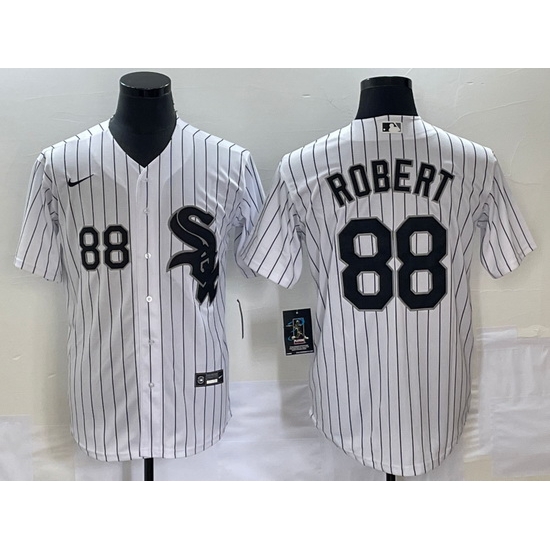 Men's Chicago White Sox #88 Luis Robert White Cool Base Stitched Jersey Men's Chicago White Sox #88 Luis Robert White Cool Base Stitched Jersey