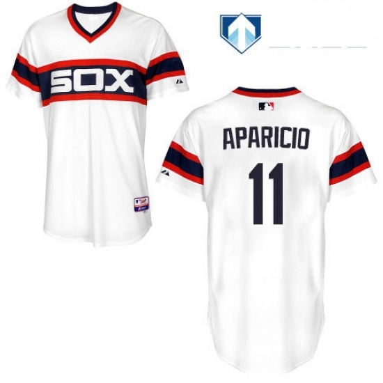 Mens Majestic Chicago White Sox 11 Luis Aparicio White Alternate Flex Base Authentic Collection MLB Jersey Mens Majestic Chicago White Sox 11 Luis Aparicio White Alternate Flex Base Authentic Collection MLB Jersey