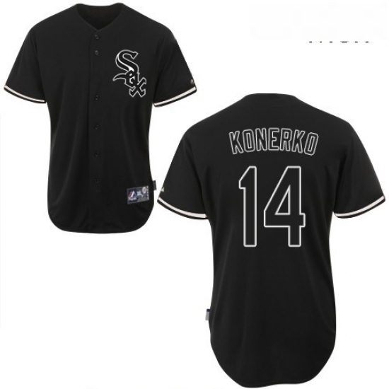 Mens Majestic Chicago White Sox 14 Paul Konerko Replica Black Fashion MLB Jersey Mens Majestic Chicago White Sox 14 Paul Konerko Replica Black Fashion MLB Jersey