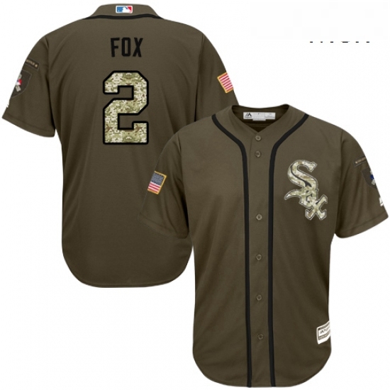 Mens Majestic Chicago White Sox 2 Nellie Fox Replica Green Salute to Service MLB Jersey Mens Majestic Chicago White Sox 2 Nellie Fox Replica Green Salute to Service MLB Jersey