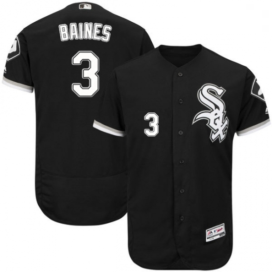 Mens Majestic Chicago White Sox 3 Harold Baines Black Flexbase Authentic Collection MLB Jersey Mens Majestic Chicago White Sox 3 Harold Baines Black Flexbase Authentic Collection MLB Jersey