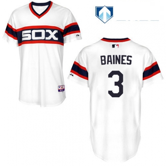 Mens Majestic Chicago White Sox 3 Harold Baines White Alternate Flex Base Authentic Collection MLB Jersey Mens Majestic Chicago White Sox 3 Harold Baines White Alternate Flex Base Authentic Collection MLB Jersey