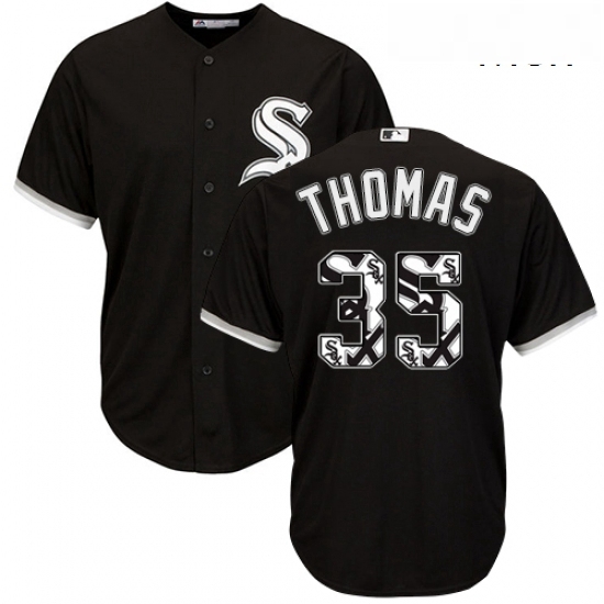 Mens Majestic Chicago White Sox 35 Frank Thomas Authentic Black Team Logo Fashion Cool Base MLB Jersey Mens Majestic Chicago White Sox 35 Frank Thomas Authentic Black Team Logo Fashion Cool Base MLB Jersey
