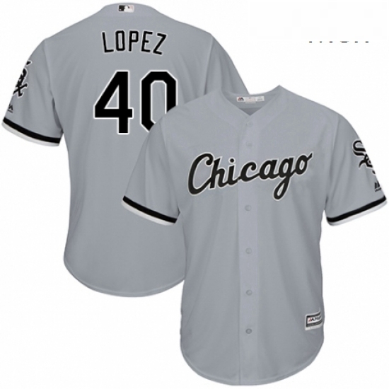 Mens Majestic Chicago White Sox 40 Reynaldo Lopez Replica Grey Road Cool Base MLB Jersey Mens Majestic Chicago White Sox 40 Reynaldo Lopez Replica Grey Road Cool Base MLB Jersey