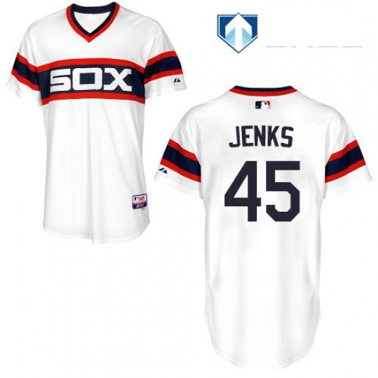 Mens Majestic Chicago White Sox 45 Bobby Jenks White Alternate Flex Base Authentic Collection MLB Jersey Mens Majestic Chicago White Sox 45 Bobby Jenks White Alternate Flex Base Authentic Collection MLB Jersey