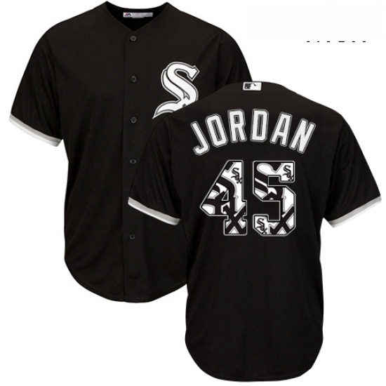 Mens Majestic Chicago White Sox 45 Michael Jordan Authentic Black Team Logo Fashion Cool Base MLB Jersey Mens Majestic Chicago White Sox 45 Michael Jordan Authentic Black Team Logo Fashion Cool Base MLB Jersey