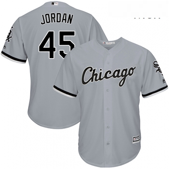 Mens Majestic Chicago White Sox 45 Michael Jordan Replica Grey Road Cool Base MLB Jersey Mens Majestic Chicago White Sox 45 Michael Jordan Replica Grey Road Cool Base MLB Jersey