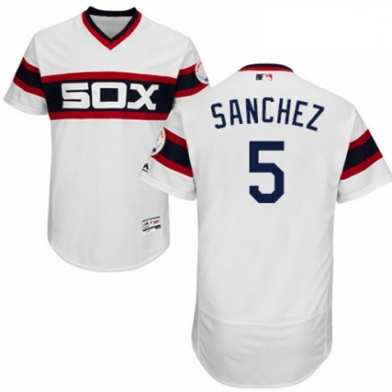 Mens Majestic Chicago White Sox 5 Yolmer Sanchez White Alternate Flex Base Authentic Collection MLB Jersey Mens Majestic Chicago White Sox 5 Yolmer Sanchez White Alternate Flex Base Authentic Collection MLB Jersey